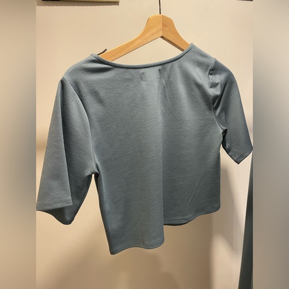 RIPLEY RADAR PONTE KNIT SHORT SLEEVE TOP SEA BLUE - Picture 5 of 5